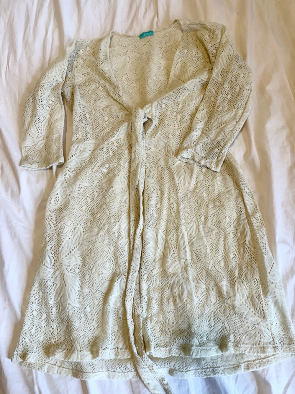 Women’s Treize Cream Sheer Dress Cover Up Size Small